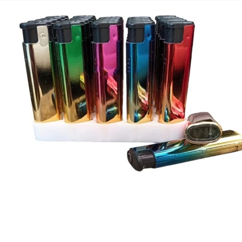 Bisa COD Korek Api Bara Slim PELANGI bodi besi rainbow magnet pelangi Windproof / Tahan Angin korek 