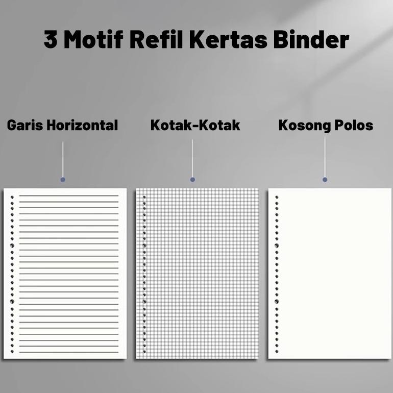 

Ox04 [READY] Aimilo Binder A5/B5 Buku Binder Aesthetic Transparan Hitam Putih Loose-Leaf Notebook Korea Berkualitas