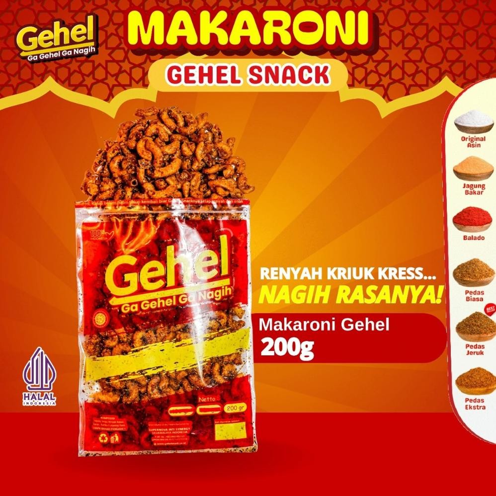 

Gehel Makaroni 200gr - Makanan Ringan (Grosir)