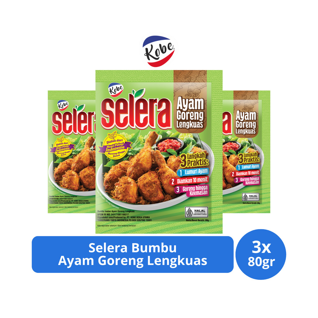 

Kobe Selera Bumbu Ayam Goreng Lengkuas 80gr x 3 pcs