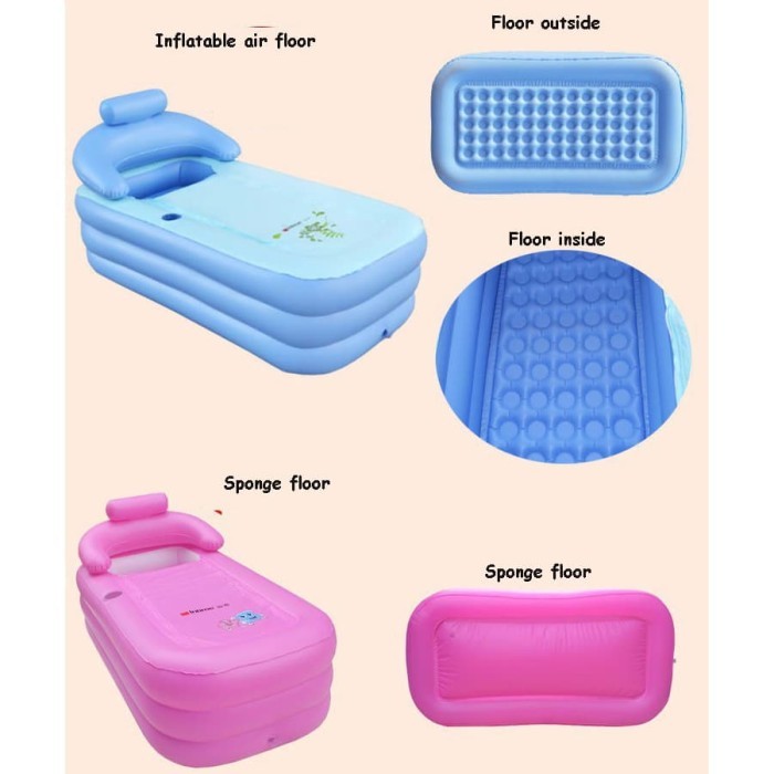 Kolam Spa Portable Bathtub Plastik Dewasa Inflatable + Pompa Listrik