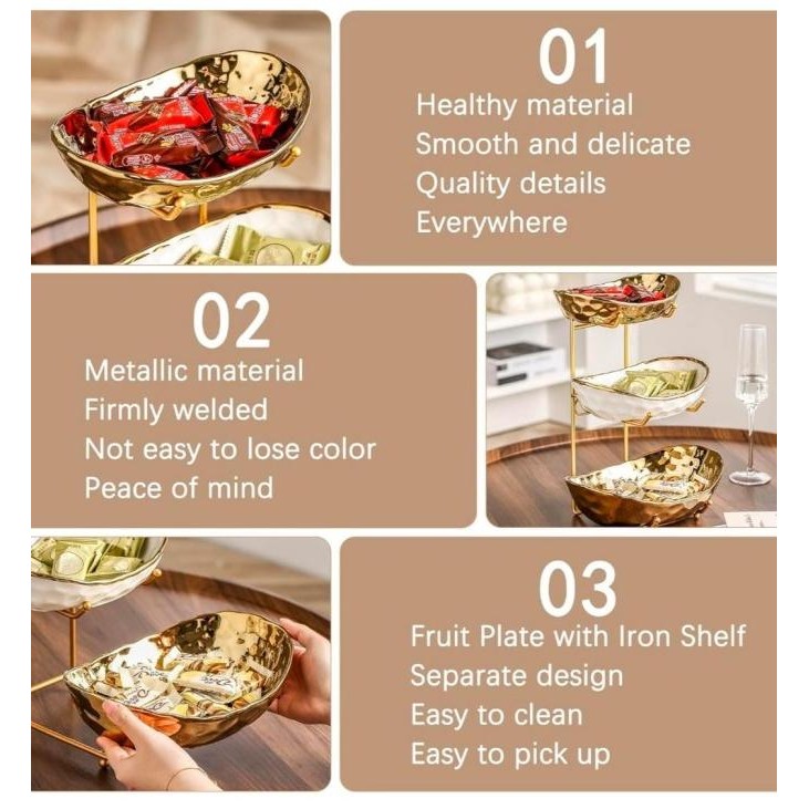 Ceramic Nordic Fruit Multi - layer / tempat buah / Mangkok Rak Buah / Rak Buah Multi Layer / Fruit 3