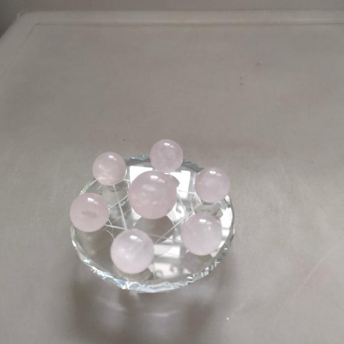 FENG SHUI BOLA KRISTAL ROSE QUARTZ FORMASI 7 BINTANG M QI XING CHEN