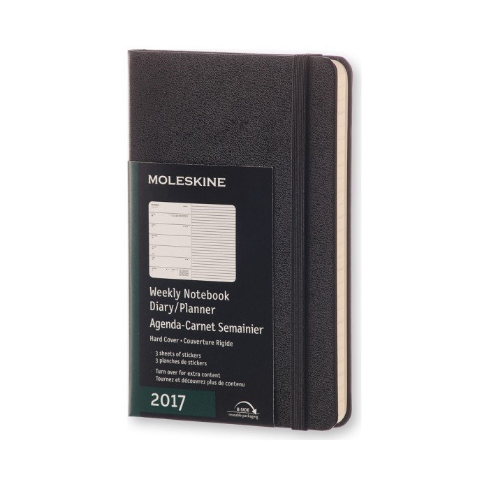 

MOLESKINE 12 Months Black Pocket Weekly Planner 2017 Hard Cover