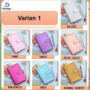 

BINDER A6 POLOS GLOSSY NOTEBOOK BUKU CATATAN AGENDA PU LEATHER BUDGET
