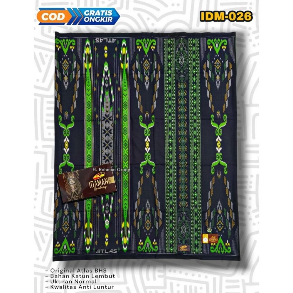 EUGENIE SARUNG ATLAS BATIK HITAM IDAMAN | SARUNG ATLAS SUPER PREUM | SARUNG ATLAS IDAMAN BATIK SGE