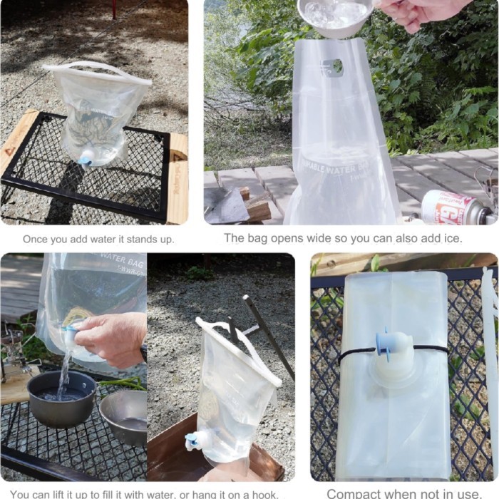 Iwatani Reusable Water Bag 3L / 5L Camping Water Bag Portable Water Bag plastik air minum camping