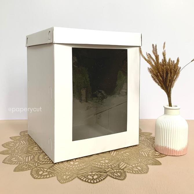 langsung order saja] Box Dus Kue Tart Pudding Chiffon Roti Ultah Tinggi 20 x 20 x 25 cm