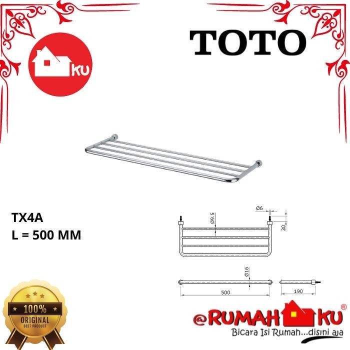 GANTUNGAN HANDUK TOWEL BAR TOTO TX4A (L=500MM)