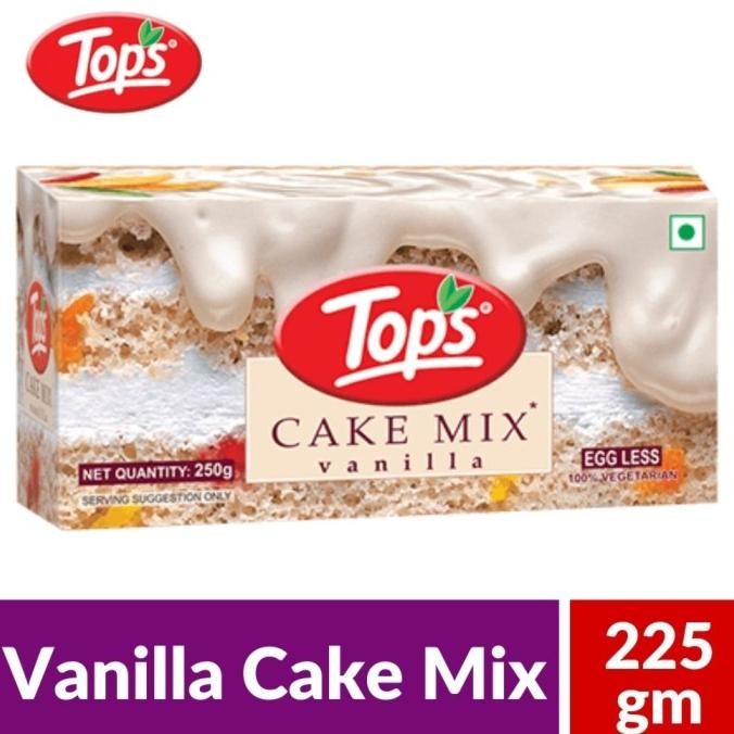 

yang dicari] CAKE MIX VANILLA EGG LESS TOPS 225G (100% Vegetarian) /Bubuk Campuran Kue