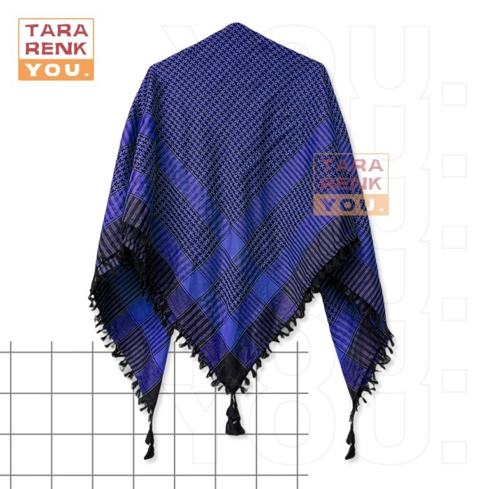 Sorban Sorban Hitam Tactical - Sorban Arab - Sorban Palestina Segi Empat TRKY - Bsc Htm Biru panjang