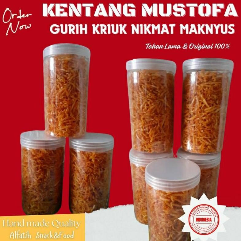 

Kentang Mustofa Viral Kentang kering Mustofa kriuk gurih manis pedas kentang Mustofa alfatih 1000ml kemasan toples