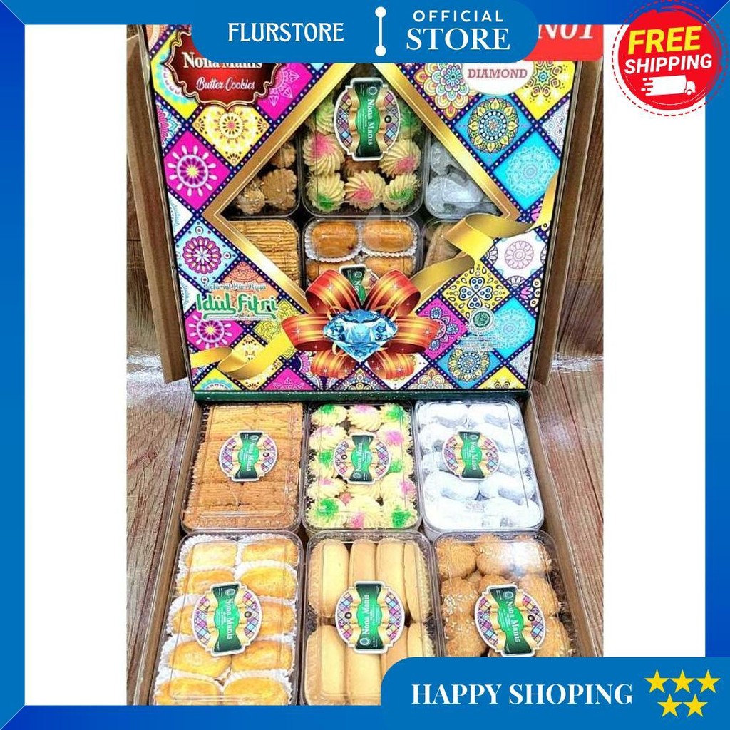 

Apazada - Kue Kering Lebaran Nona Manis Diamond / Hampers Kue Lebaran Paket 6 Toples Murah Enak D Cod