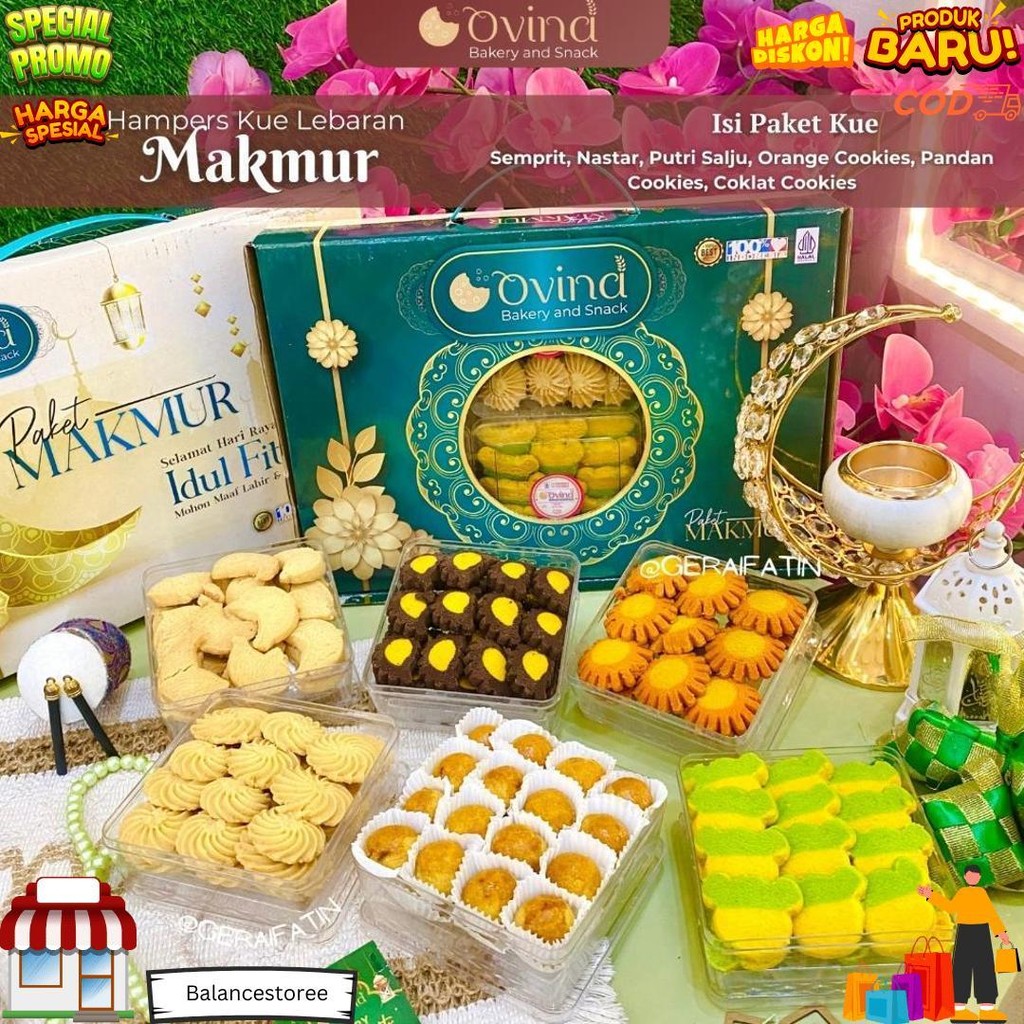 

Ovina / Endolita Paket Makmur Parcel Kue Kering Lebaran Idul Fitri 2025 D Termurah