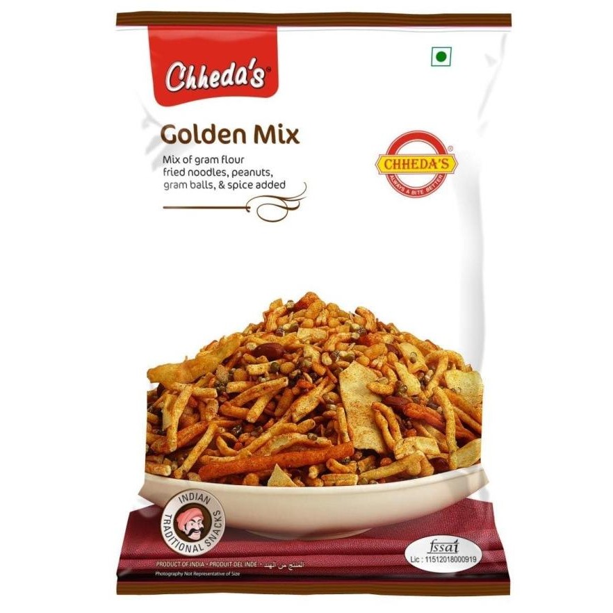 

^%^%^%^%] GOLDEN MIX CHHEDA'S 170G / Besan Sev, Peanuts, Boondi, Green Peas