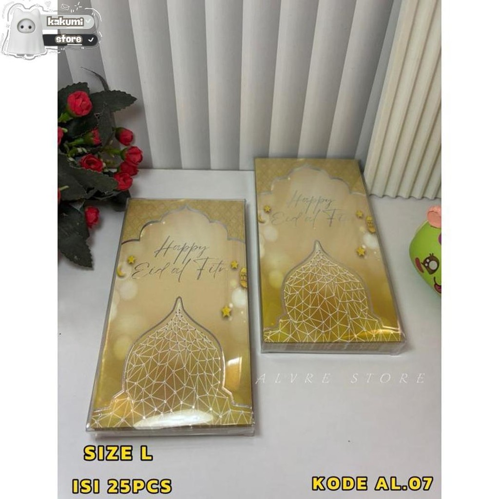 

Amplop Lebaran Idul Fitri Ukuran Besar 8,5 Cm X 16 Cm (Isi 25,30 Lembar) Uang Tanpa Dilipat Kemasan Mika Kualitas Premium Murah