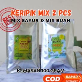 

PAKET MIX KERIPIK 2 PCS (MIX BUAH DAN MIX SAYUR FOIL) | K NANGKA, K SALAK, K APEL, K PISANG, K NANAS, K MANGGA, K WORTEL, K LABU SIAM, K KENTANG, K BUNCIS, K OKRA ,KJAGUNG MANIS, K EDAMAME