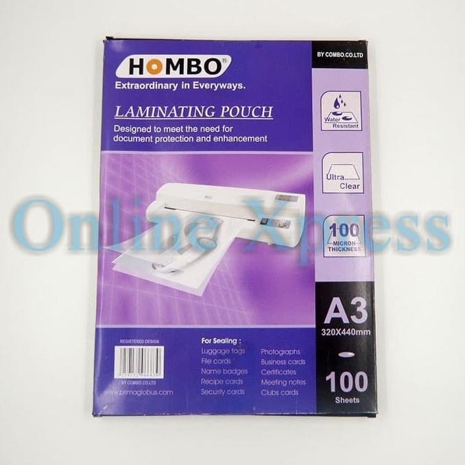 

Laminating Film Ukuran A3 Hombo