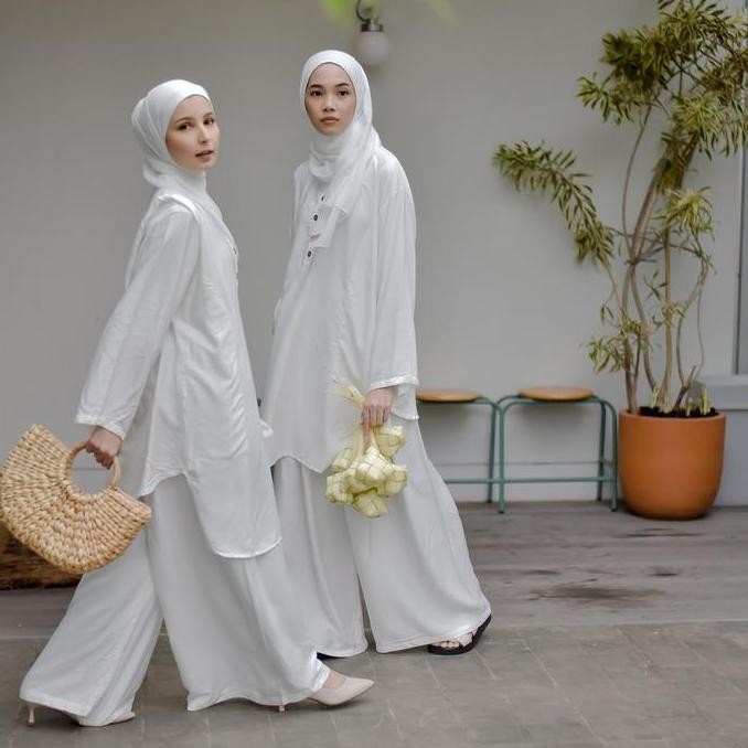 Setelan Tunik Celana - One Set Panjang Wanita - Baju Polos Basic Wanita