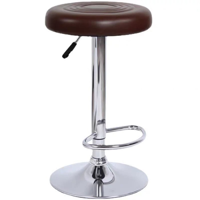 KURSI BAR STOOL BULAT DENGAN HIDROLIK TINGGI KAKI BULAT SALON LAB