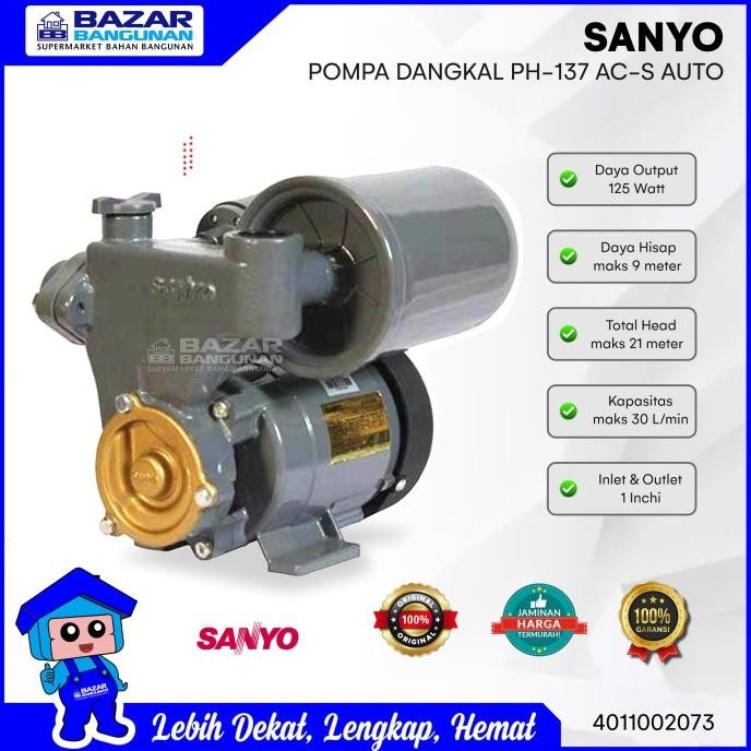 POMPA AIR JET PUMP JETPUMP SUMUR DANGKAL SANYO PH 137 AC 137AC PH137AC