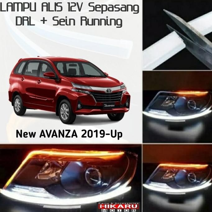 Lampu Alis LED DRL Sen Running Mobil AVANZA 2019-Up Sepasang Headlamp