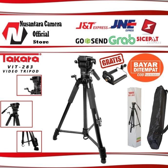 Tripod Video Proffessional Takara VIT 283 Fluid Head - kaki kamera Terlaris