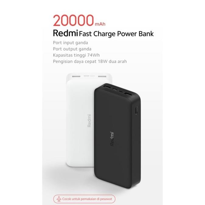 Power Bank Xiaomi Redmi 18W Fast Charge 20000Mah - Redmi 18W 20000Mah Original Dan Terpercaya
