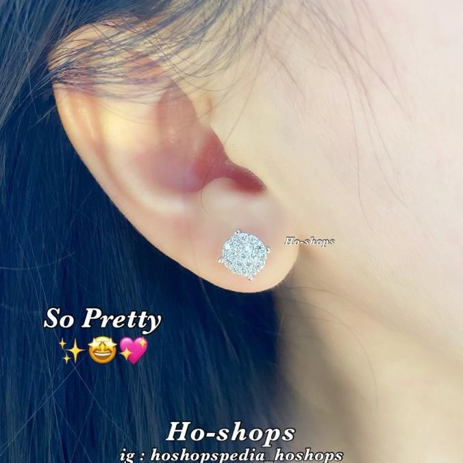 Giwang Mas Putih Kadar 75% Asli Emas Y.N