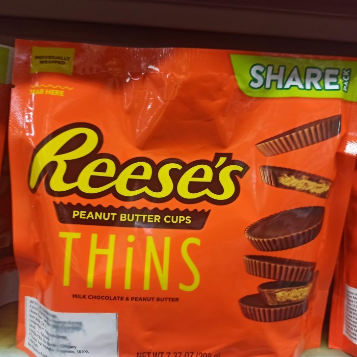 

reese's peanut butter cup milk chocolate thins 208gr