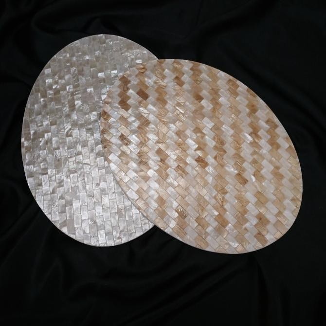 .........] Placemat Kerang Oval Tatakan Piring Kerang Alas Piring Dekorasi