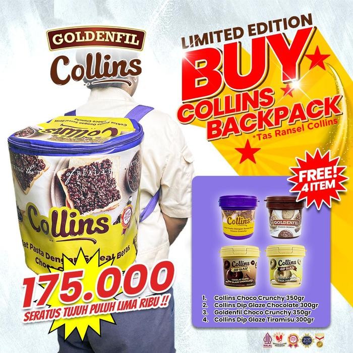 

[PAKET MINI COLLINS ] Selai coklat collins crunchy + collins coklat + collins tiramisu + goldenfil