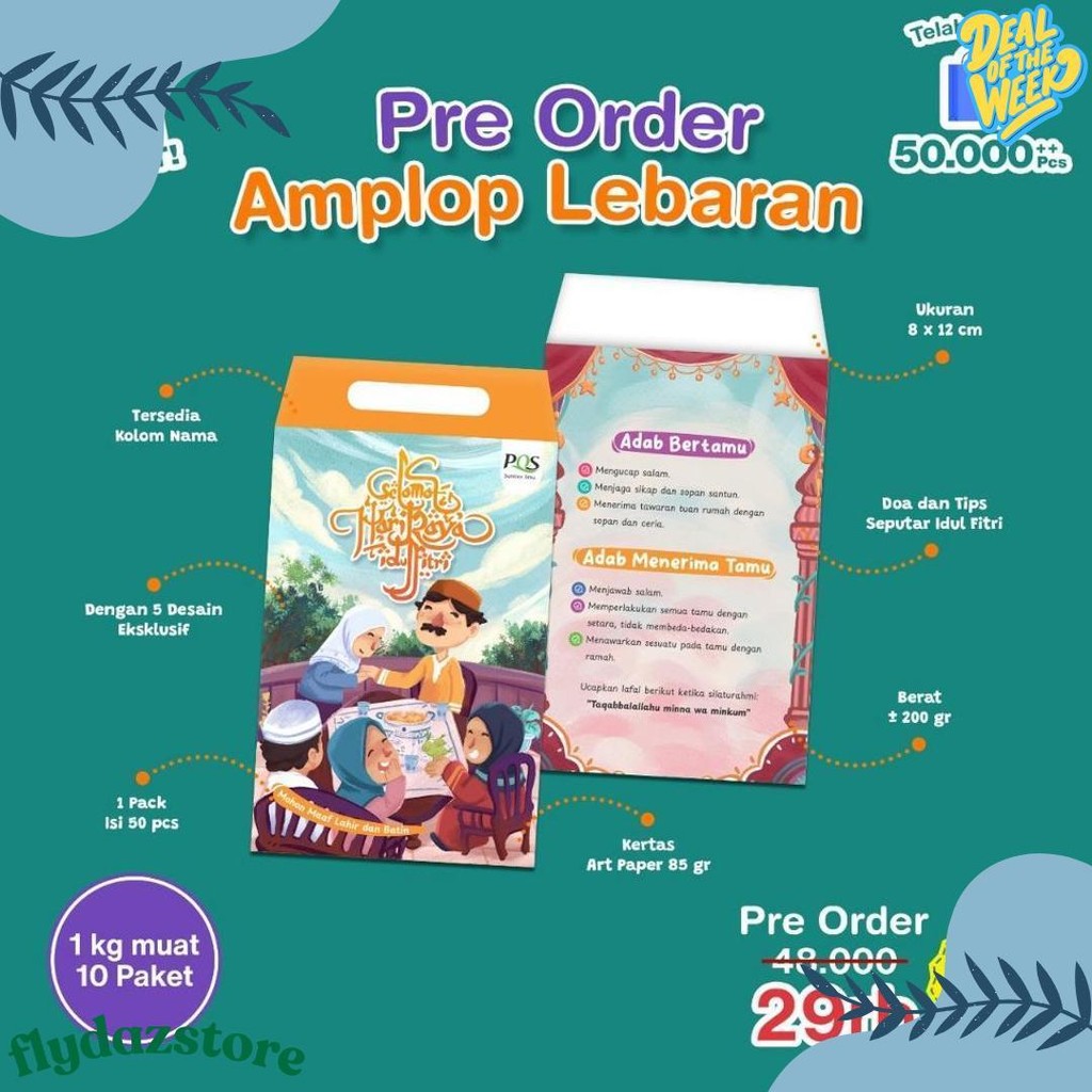 

Amplop Lebaran 2025 - Isi 50Pcs [Pustaka Hulwah] Diskon Setengah Harga