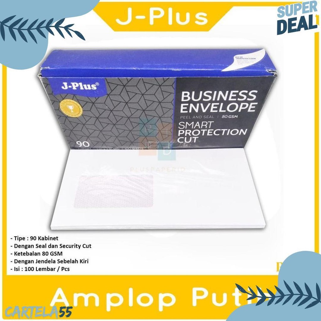 

Jplus - Amplop Putih Jendela Kiri No.90 Biru - Pack Terlaris! Produk Ini Banyak Dicari