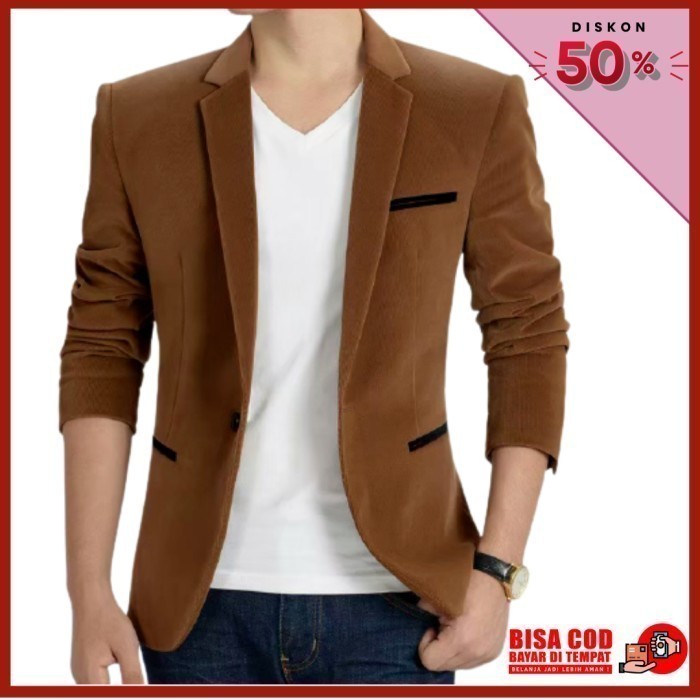 JAS BLAZER PRIA JAS PRIA JAS PRIA COKLAT Cokelat XS