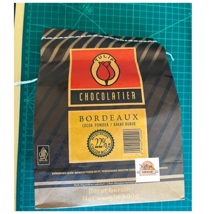 

Tulip Bordeaux 500gram bag pouch original coklat bubuk cocoa powder