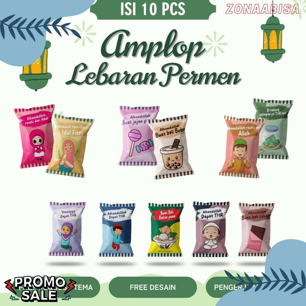 

(100 Pcs) Amplop Lebaran 2025 Unik Bentuk Permen Diskon Setengah Harga