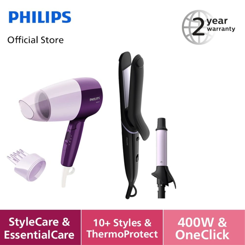 Philips Travel Set (Multistyler BHH811/00 + Hair Dryer HP8126/02)