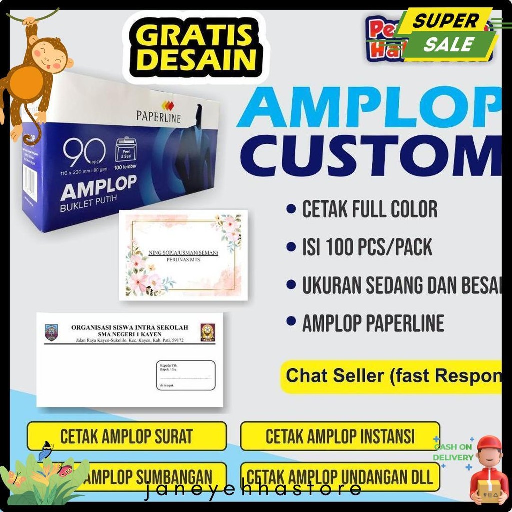 

Cetak Amplop / Cetak Amplop Custom / Amplop Instansi / Amplop Kondangan / Amplop Desain Custom Flash Sale! Diskon Hingga 70%