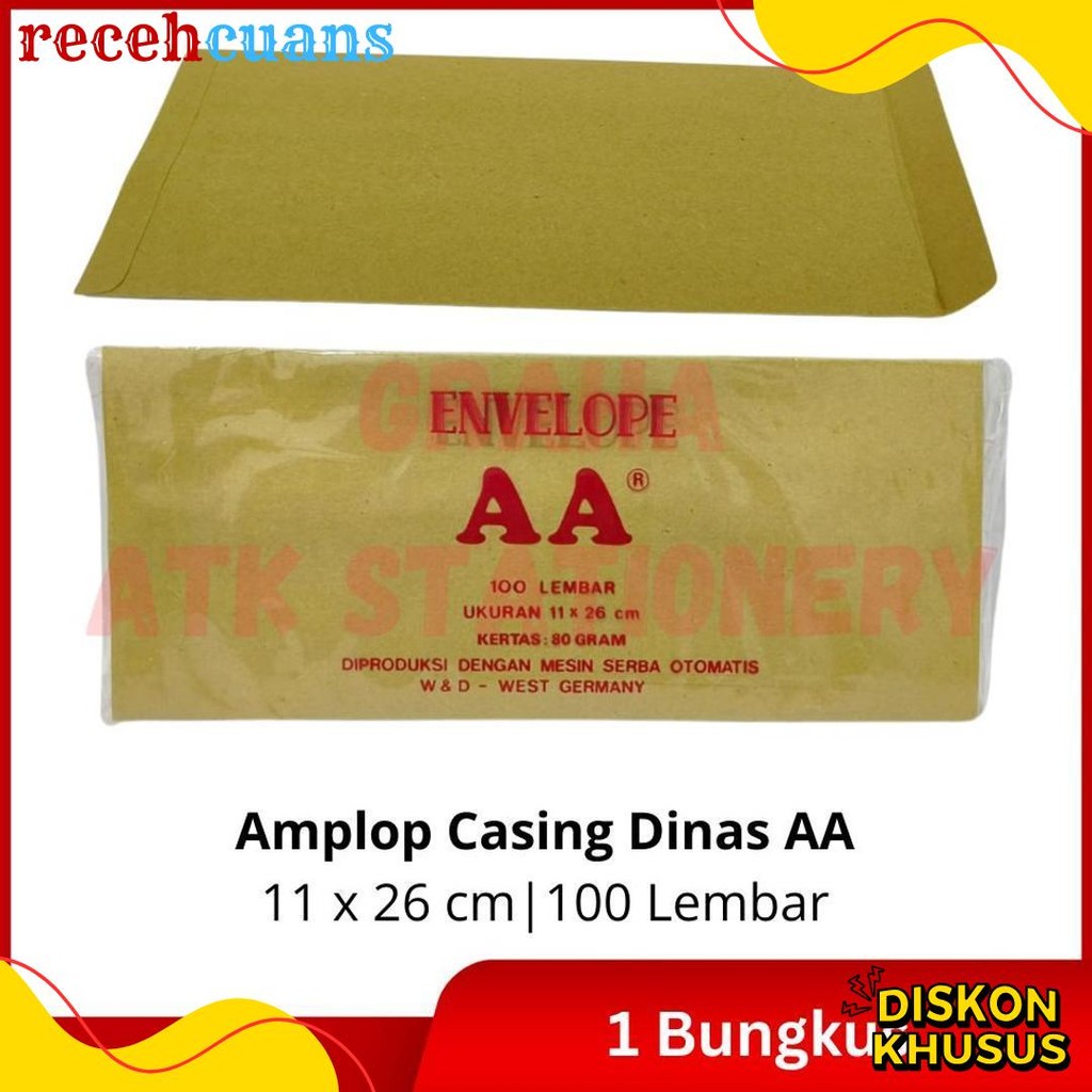 

[1 Bungkus] Amplop Coklat Dinas Aa 11X26 Cm / Amplop Casing Dinas / Amplop Kesing Dinas Aa 11X26 Cm Terlengkap Dan Termurah
