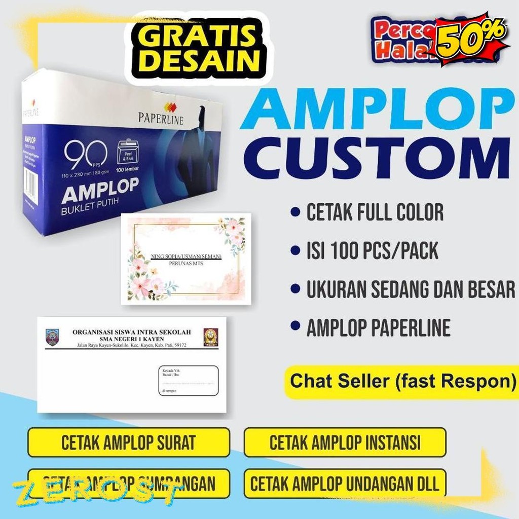 

Cetak Amplop / Cetak Amplop Custom / Amplop Instansi / Amplop Kondangan / Amplop Desain Custom Flash Sale! Diskon Hingga 70%