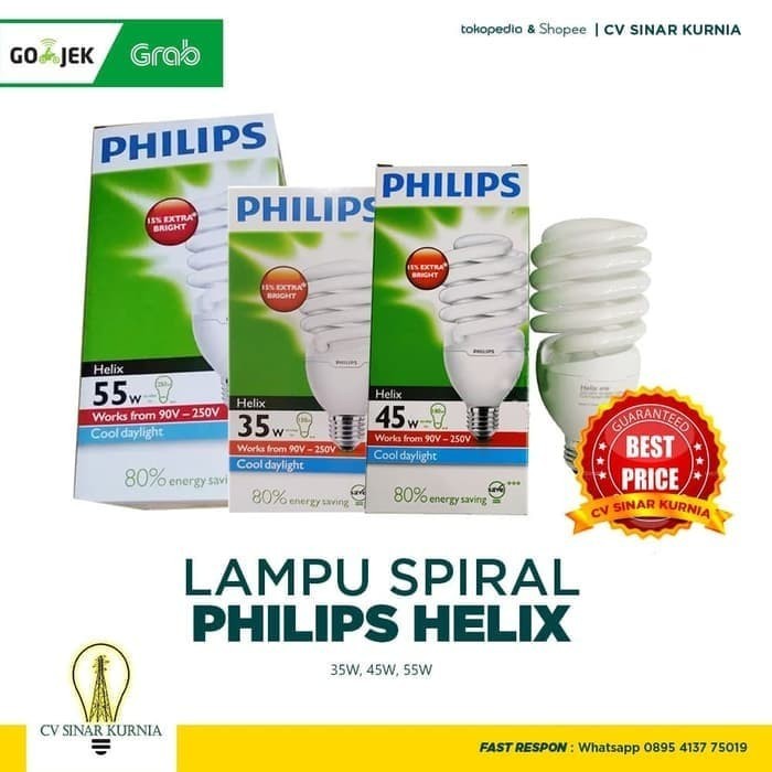 DISKON Lampu Spiral Philips Helix 45Watt, 45W, 45 Watt, 45 W