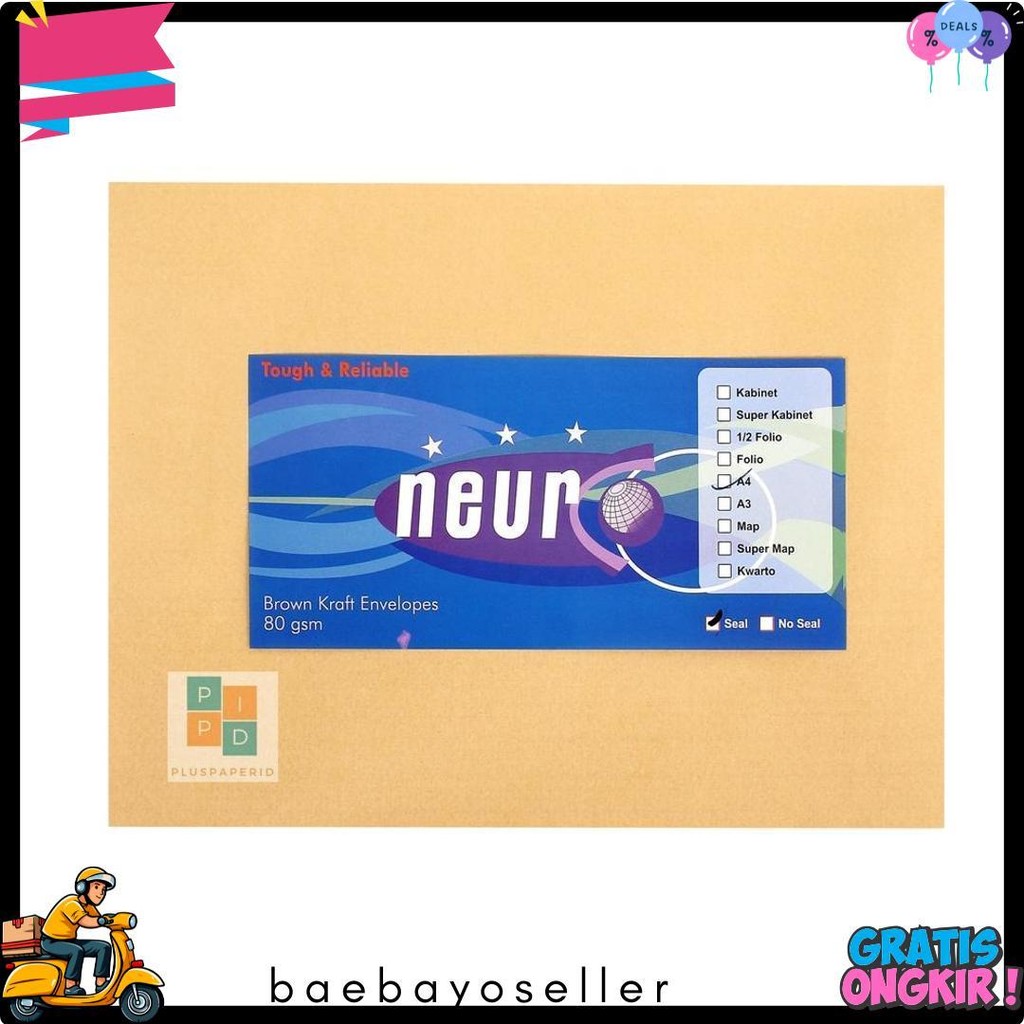 

Neuro - Amplop Coklat Ukuran A4 ( 30 X 22 Cm ) No Seal - 1 Pack Terlengkap Dan Termurah
