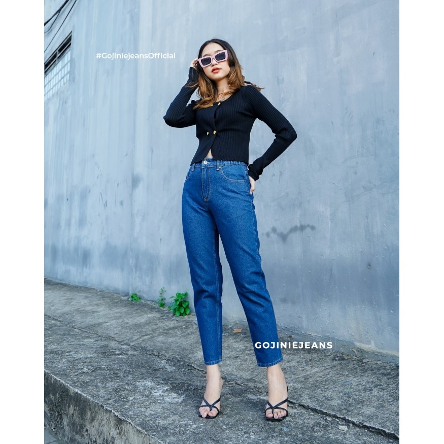 Gojiniejeans - Highwaist Comfort Boyfriend Jeans - 4678 - Comfort