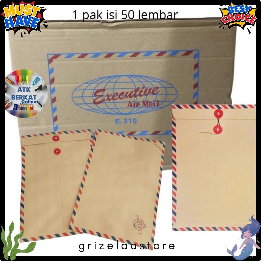 

[50 Pcs] Amplop Coklat Folio Tali Airmail 310 Executive Flash Sale! Diskon Hingga 70%
