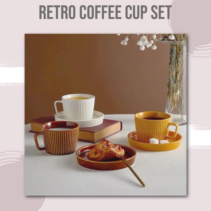 Retro Cofee Cup Set / set cangkir kopi