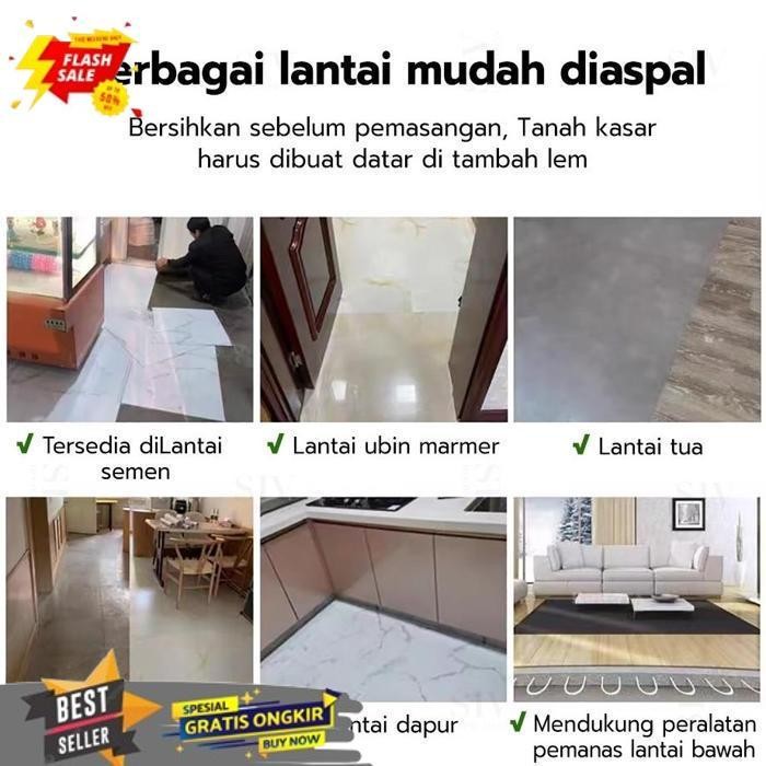 TODAY SIV 1 DUS VINYL LANTAI MARBEL  (45X45 CM, 60X60CM ) STIKER LANTAI MARMER STIKER LANTAI KERAMIK