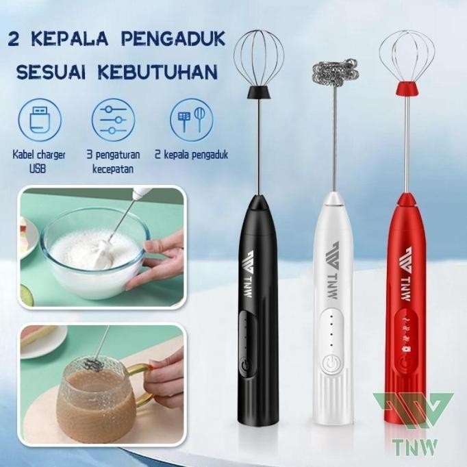 TNW Alat Kocok Telur Elektrik Pengaduk Kopi Elektrik Mini Hand Mixer