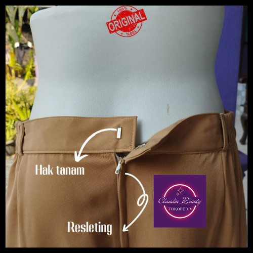 NEW PRODUK ROK WARNA CREAM JUMBO ROK KERJA WANITA ROK A LINE PANJANG POLOS FORMAL MDU9