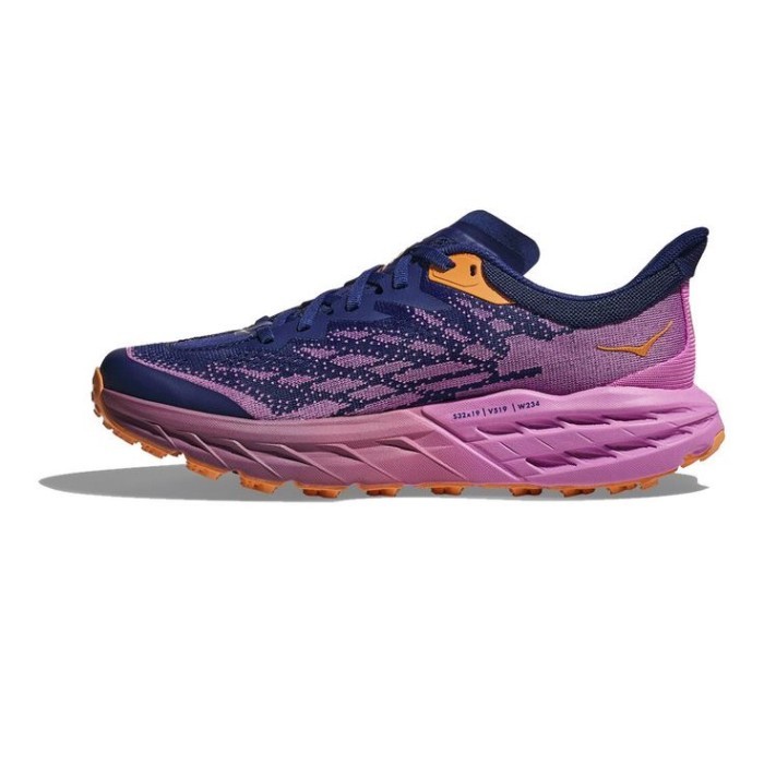 Sepatu HOKA ONE ONE SPEEDGOAT 5 WOMEN'S TRAIL RUNNING BELLWETHER BLUE CYCLAMEN PURPLE -37